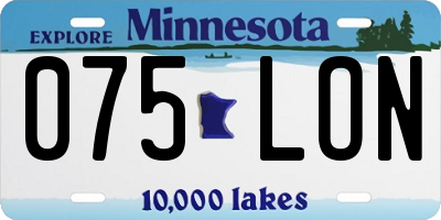 MN license plate 075LON