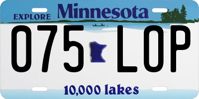 MN license plate 075LOP