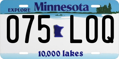 MN license plate 075LOQ