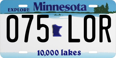 MN license plate 075LOR