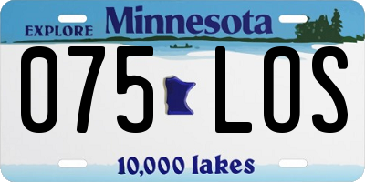 MN license plate 075LOS