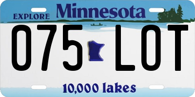 MN license plate 075LOT