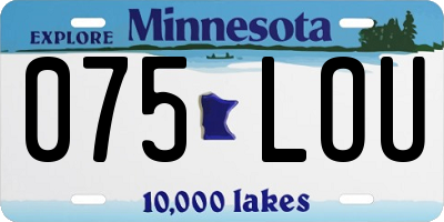 MN license plate 075LOU