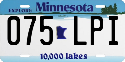 MN license plate 075LPI