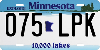 MN license plate 075LPK