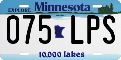 MN license plate 075LPS