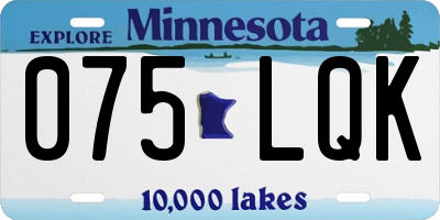 MN license plate 075LQK