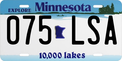 MN license plate 075LSA