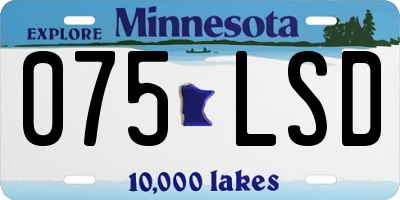 MN license plate 075LSD