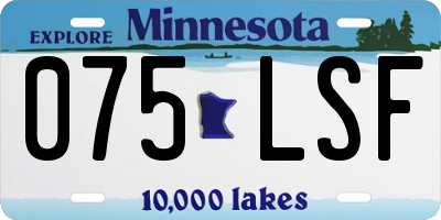 MN license plate 075LSF