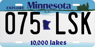 MN license plate 075LSK
