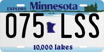 MN license plate 075LSS