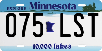 MN license plate 075LST