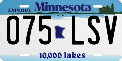 MN license plate 075LSV