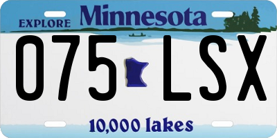 MN license plate 075LSX