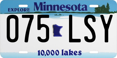MN license plate 075LSY