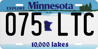 MN license plate 075LTC