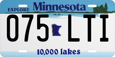 MN license plate 075LTI