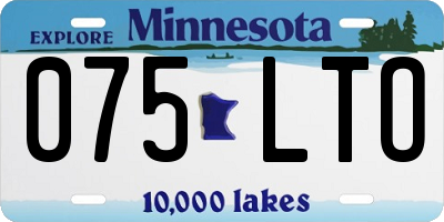 MN license plate 075LTO