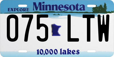 MN license plate 075LTW