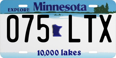 MN license plate 075LTX