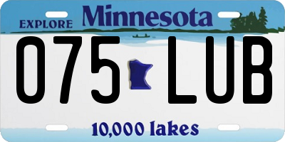 MN license plate 075LUB