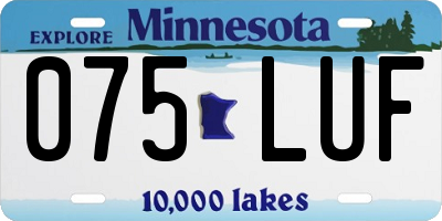 MN license plate 075LUF
