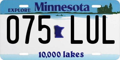 MN license plate 075LUL