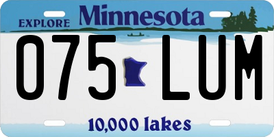 MN license plate 075LUM