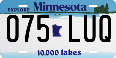 MN license plate 075LUQ