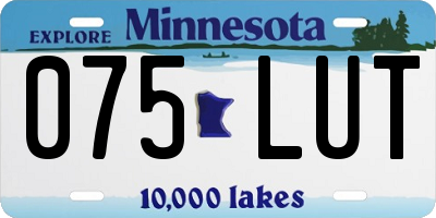 MN license plate 075LUT