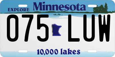 MN license plate 075LUW