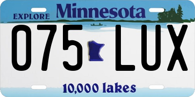 MN license plate 075LUX