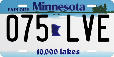 MN license plate 075LVE