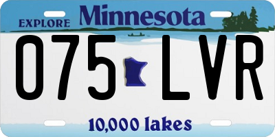 MN license plate 075LVR