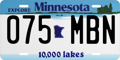 MN license plate 075MBN