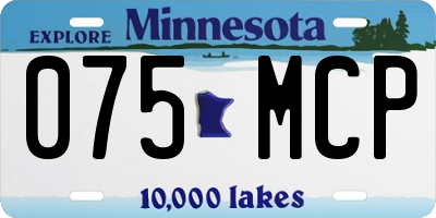 MN license plate 075MCP