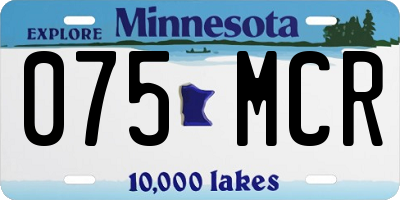 MN license plate 075MCR