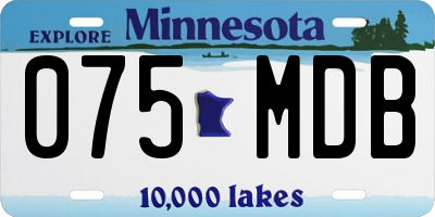 MN license plate 075MDB
