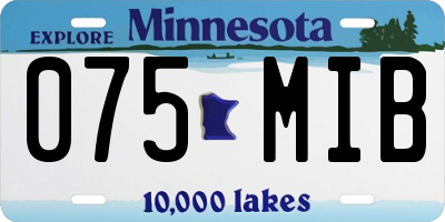 MN license plate 075MIB