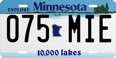 MN license plate 075MIE