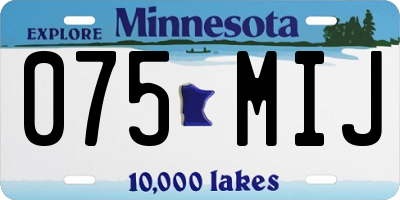 MN license plate 075MIJ