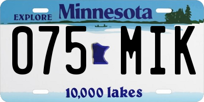MN license plate 075MIK