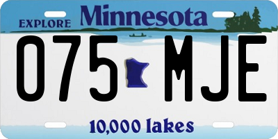 MN license plate 075MJE