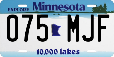 MN license plate 075MJF