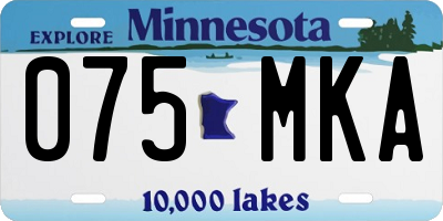 MN license plate 075MKA