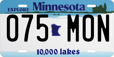 MN license plate 075MON