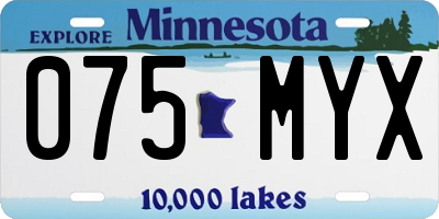 MN license plate 075MYX