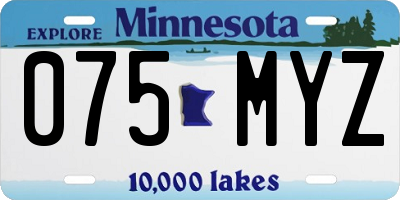 MN license plate 075MYZ