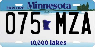 MN license plate 075MZA